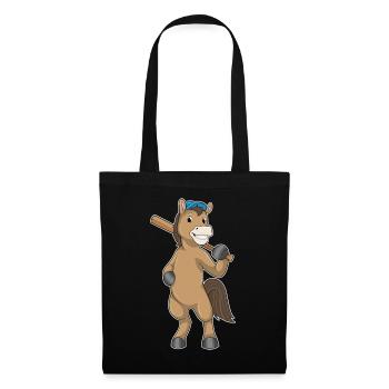 Horse Baseball Baseball Bat - Tote Bag - black - Front
