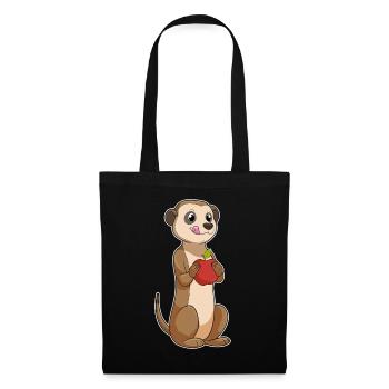 Erdmännchen Apfel - Stoffbeutel - Schwarz - Vorne