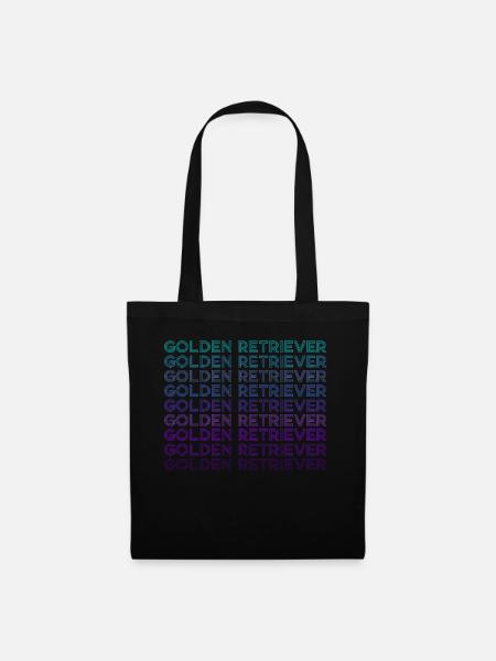 Golden Retriever Retro - Stoffbeutel - Schwarz