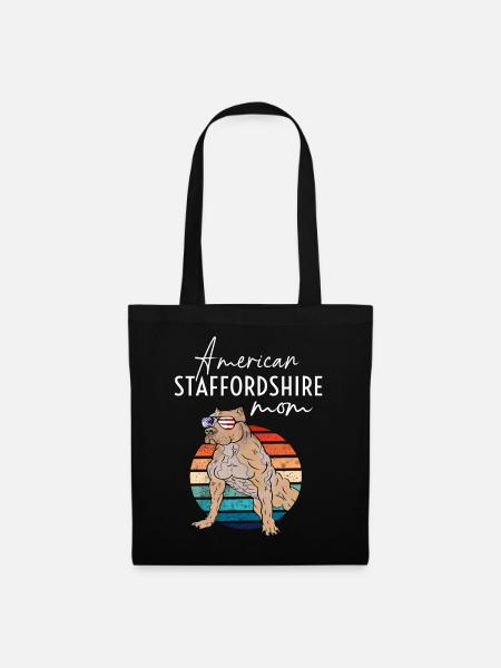 American Staffordshire Mom Vintage - Stoffbeutel - Schwarz