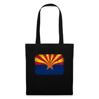 Amérique Drapeau américain Drapeau d’État en détresse Arizona - Sac en tissu - noir - Devant