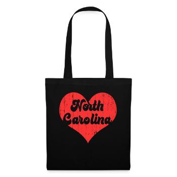 America Citizen US State Heart Love North Carolina - Tote Bag - black - Front