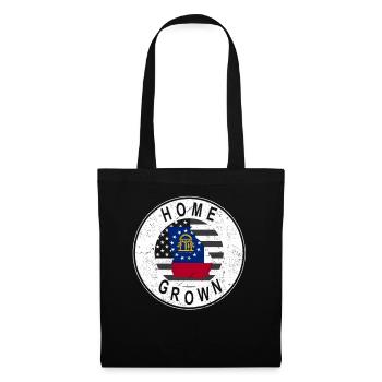 Carte terrestre Amérique Drapeau américain Géorgie cultivée à la maison - Sac en tissu - noir - Devant
