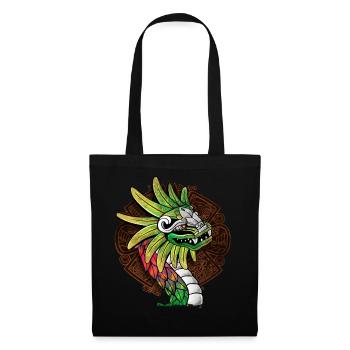 Quetzalcoatl Azteken Gefiederte Schlange Maya Inka - Stoffbeutel - Schwarz - Vorne