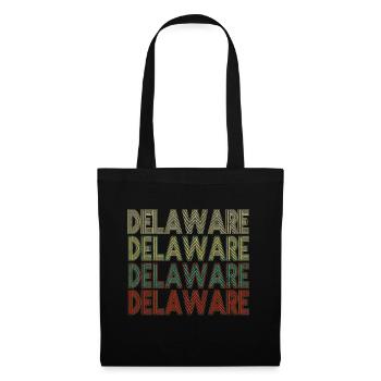 Retro America State Flag Vintage Delaware - Stoffbeutel - Schwarz - Vorne