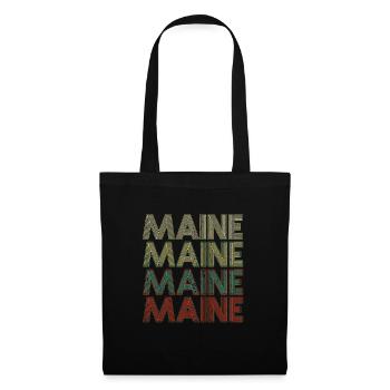 Retro America State Flag Vintage Maine - Stoffbeutel - Schwarz - Vorne