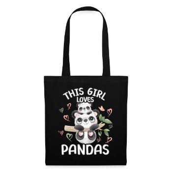 Dieses Maedchen Liebt Pandas - Stoffbeutel - Schwarz - Vorne
