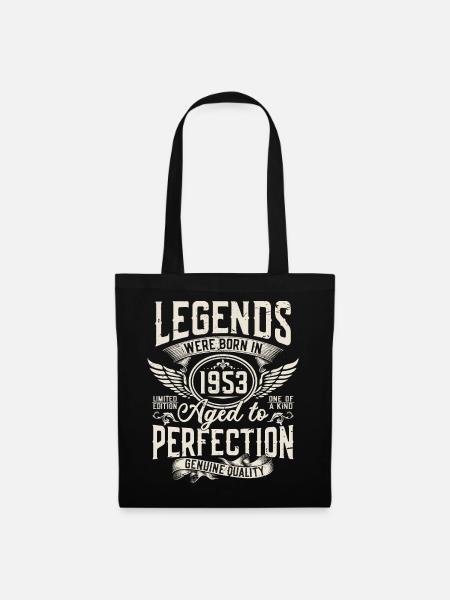 1953 Jahrgang geboren Legenden Geburtstag Geschenk - Stoffbeutel - Schwarz