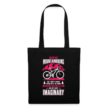 Mountainbiker Ehefrau Frau Geschenk - Stoffbeutel - Schwarz - Vorne