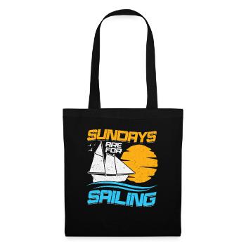Segelboot Segeln Sonntag Segler Geschenk - Stoffbeutel - Schwarz - Vorne