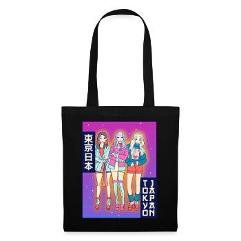 Anime Girl Tokyo Japan Japanese Aesthetic Gesc - Tote Bag - black - Front