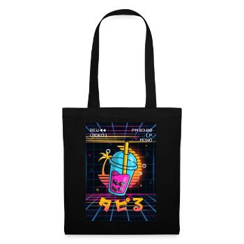 Boba Tea Bubble Tea Vaporwave Aesthetics VCR Geschen - Tote Bag - black - Front