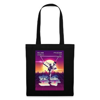 Karate Martial Arts Vaporwave Aesthetic VCR Gift - Tote Bag - black - Front