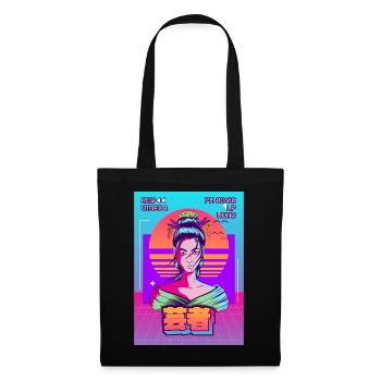 Geisha Japonais Vaporwave Esthétique Rétro VCR Ge - Sac en tissu - noir - Devant