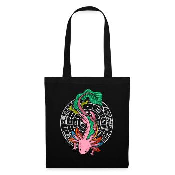 Quetzalcoatl Axolotl Vieux Serpent Aztèque Maya - Sac en tissu - noir - Devant