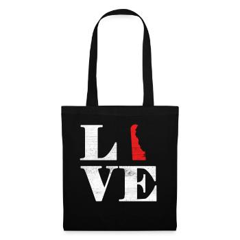Proud America State Land Map Love Delaware - Stoffbeutel - Schwarz - Vorne