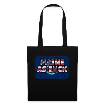 America US Flag State Flag Maine - Stoffbeutel - Schwarz - Vorne