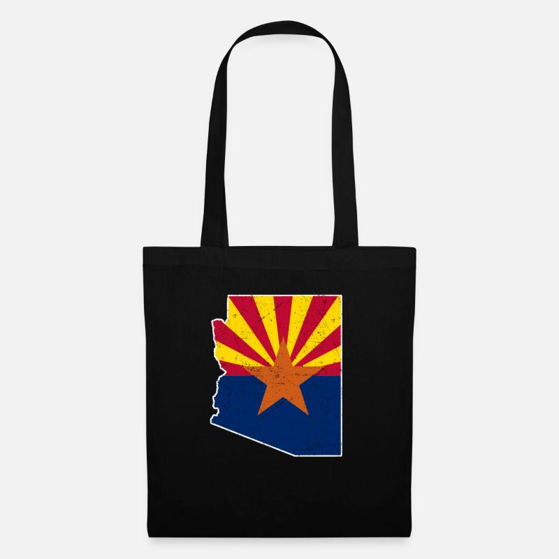 Land Map America US State Distressed Arizona - Stoffbeutel - Schwarz