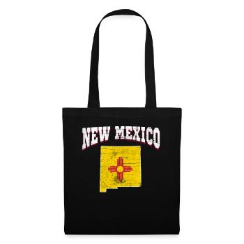 US America State Flag Land Map New Mexico - Stoffbeutel - Schwarz - Vorne