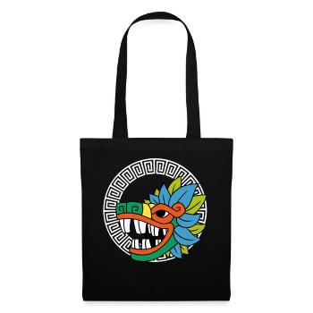 Quetzalcoatl Azteken Gefiederte Schlange Maya Inka - Stoffbeutel - Schwarz - Vorne