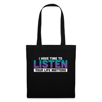 J’ai le temps d’écouter - Sac en tissu - noir - Devant