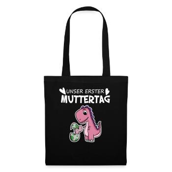 Muttertag - erster Muttertag Geschenk - Stoffbeutel - Schwarz - Vorne