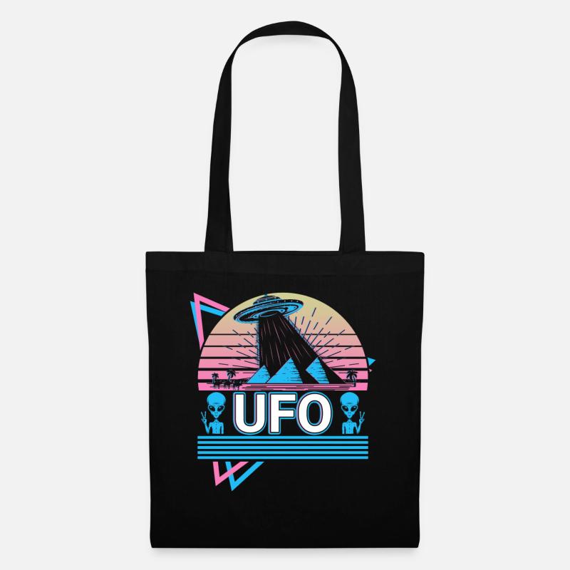 Ufo Alien Kidnapping Retro Gift - Sac en tissu - noir