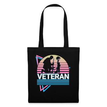 Vétéran de l’armée américaine Soldat américain Rétro Cadeau - Sac en tissu - noir - Devant