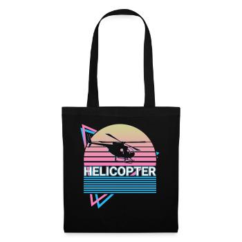 Helicopter Pilot Aviation Retro Gift - Tote Bag - black - Front