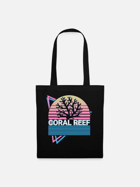 Korallenriff Retro Geschenk - Stoffbeutel - Schwarz