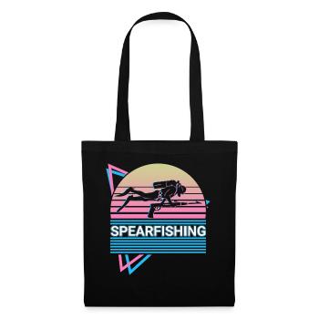 Speerfischen Speerfischer Retro Geschenk - Stoffbeutel - Schwarz - Vorne