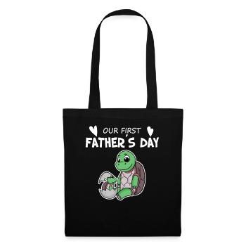Father's Day Gift - Our First Father's Day - Tote Bag - black - Front