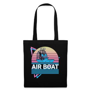 Luftboot Luftbootfahren Fanboot Retro Geschenk - Stoffbeutel - Schwarz - Vorne
