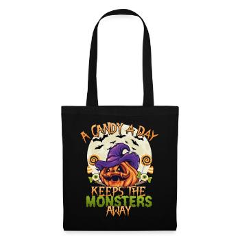 A candy a day keeps the monsters away - Tote Bag - black - Front