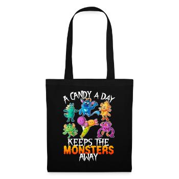 One Candy Per Day Keeps The Montser Far Halloween - Tote Bag - black - Front