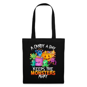 One Candy Per Day Keeps The Montser Far Halloween - Tote Bag - black - Front