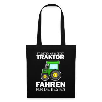 Traktor Trecker Spruch - Stoffbeutel - Schwarz - Vorne