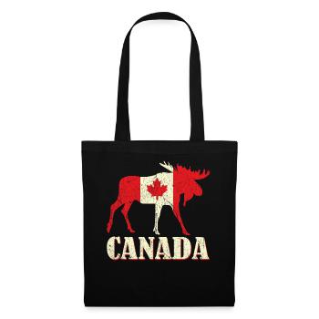 Deer Elk Canada Flag Proud Canadian Canada Day - Stoffbeutel - Schwarz - Vorne