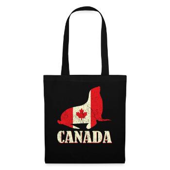 Canada Flag Seal Sea Proud Canadian Canada Day - Stoffbeutel - Schwarz - Vorne