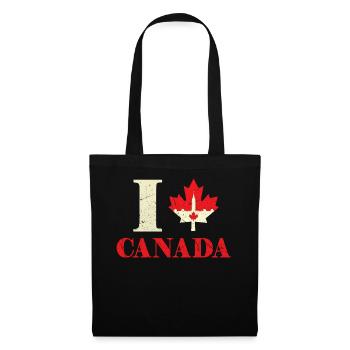 Hill Heart Canada Flag Proud Canadian Canada Day - Stoffbeutel - Schwarz - Vorne