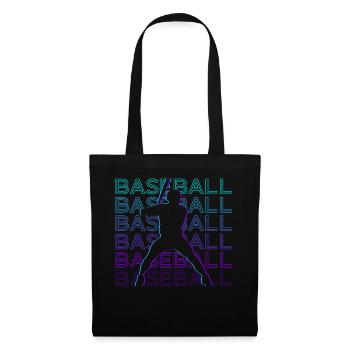 Cadeau rétro de joueur de baseball - Sac en tissu - noir - Devant