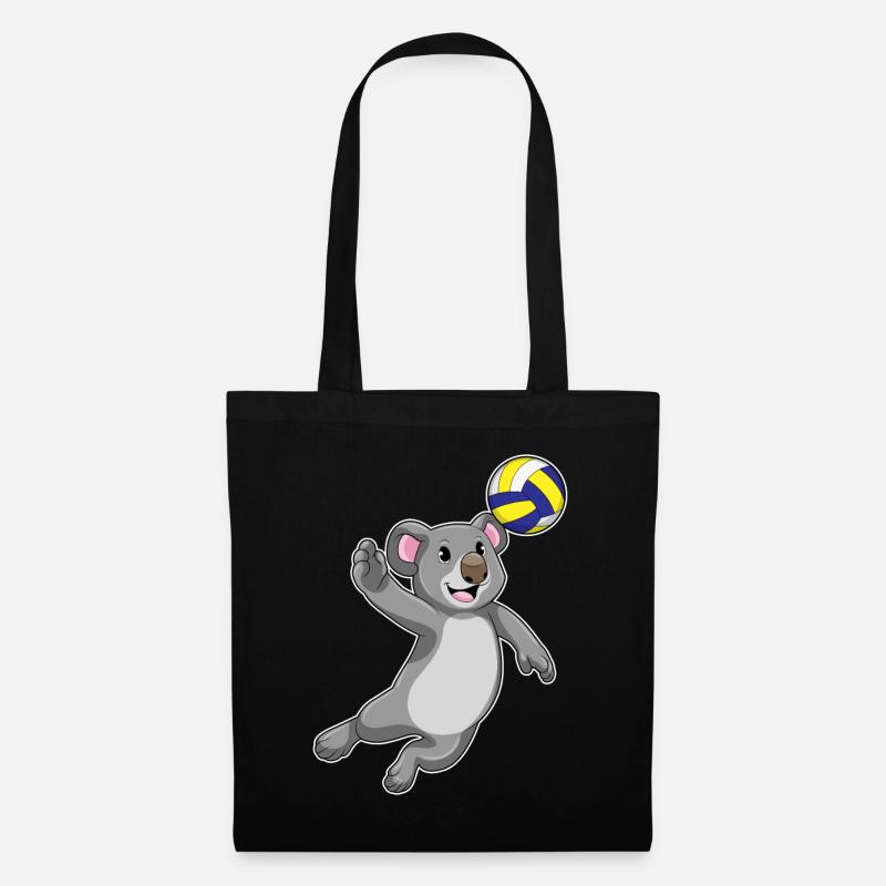 Koala Volleyballspieler Volleyball - Stoffbeutel - Schwarz