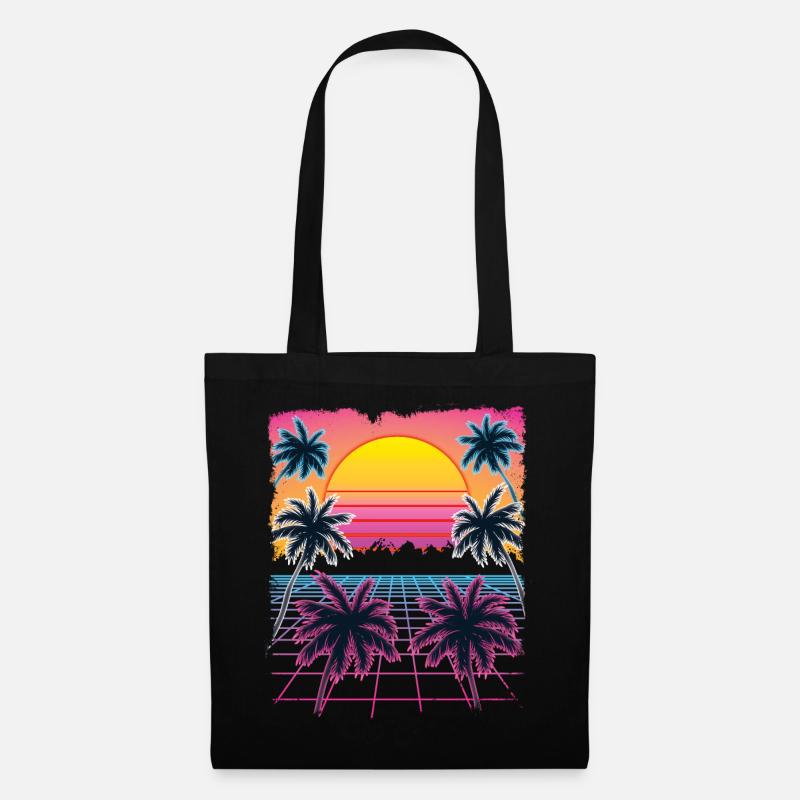 Synthwave Retro 80s Streetwear Design - Stoffbeutel - Schwarz