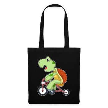 Turtle Bicycle - Tote Bag - black - Front