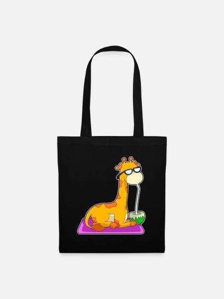 Giraffe Kokosnuss - Stoffbeutel - Schwarz