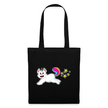 Katze Einhorn - Stoffbeutel - Schwarz - Vorne