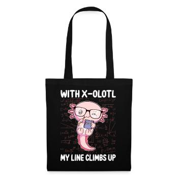 Lustiges Mathe-Kawaii-Axolotl-Geschenk - Stoffbeutel - Schwarz - Vorne