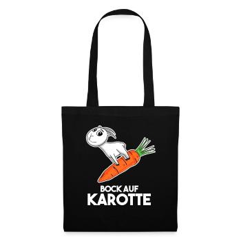 Karotte Ziege Ziegenbock - Stoffbeutel - Schwarz - Vorne