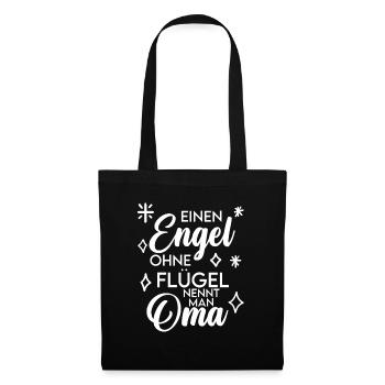 Oma Engel Spruch - Stoffbeutel - Schwarz - Vorne