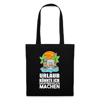 Strandraub Urlaub Reise Strand Urlaubsziel - Stoffbeutel - Schwarz - Vorne